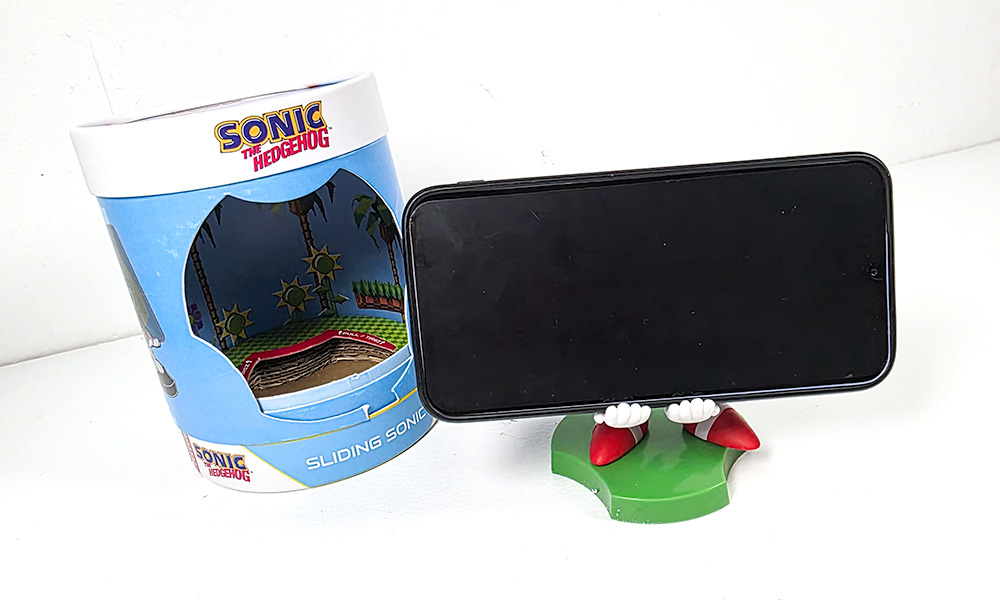 Sonic Hedgehog Holding Mobile Phone