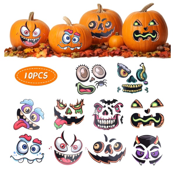 ASTARON Halloween Pumpkin Decorating Stickers
