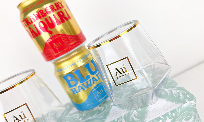 Au Vodka Cocktail Collection Set up close