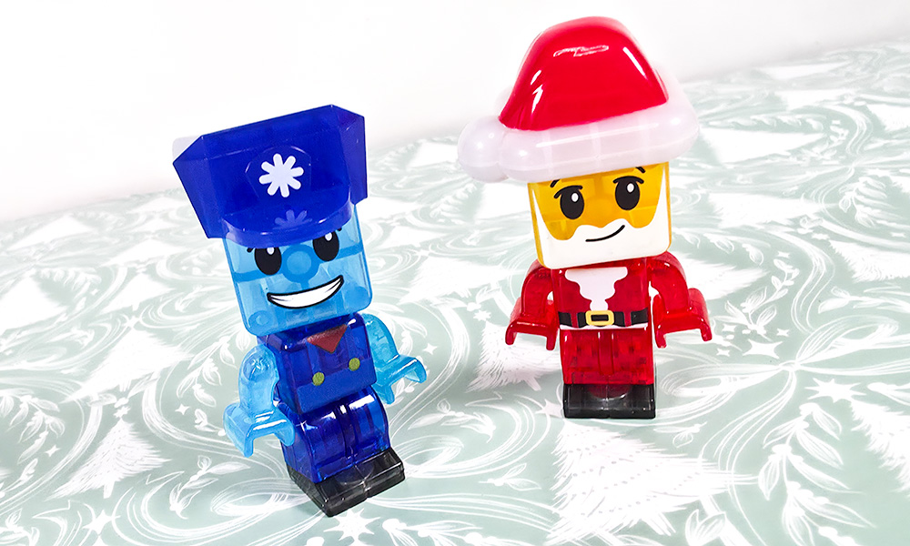 Characters inside the Magna Tiles Advent Calendar