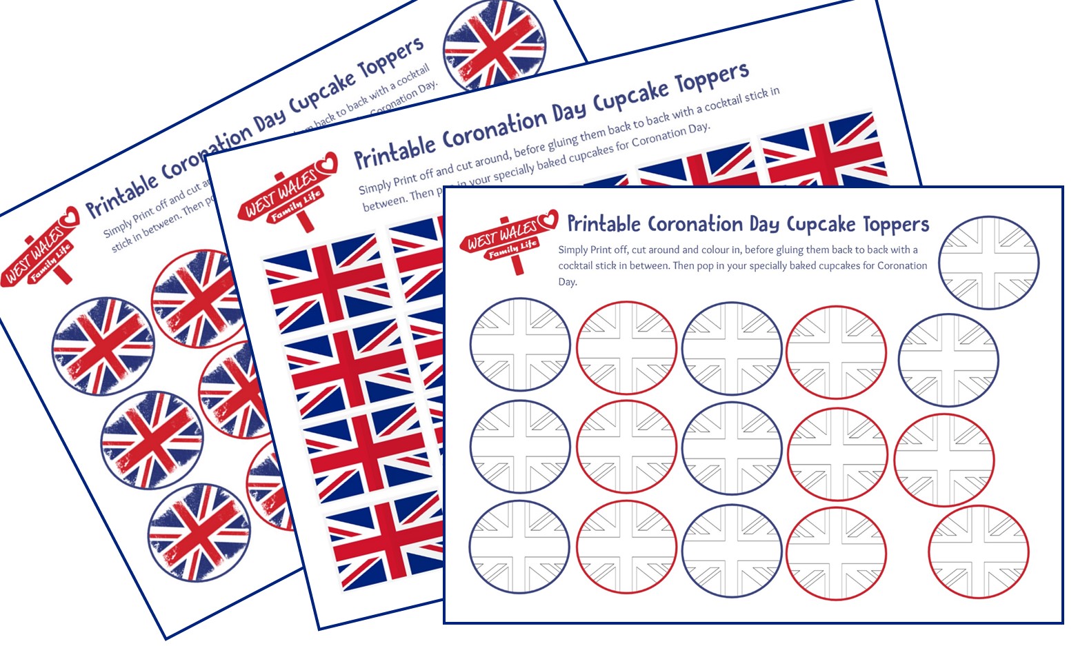 Free Printable Coronation Day Cupcake Toppers