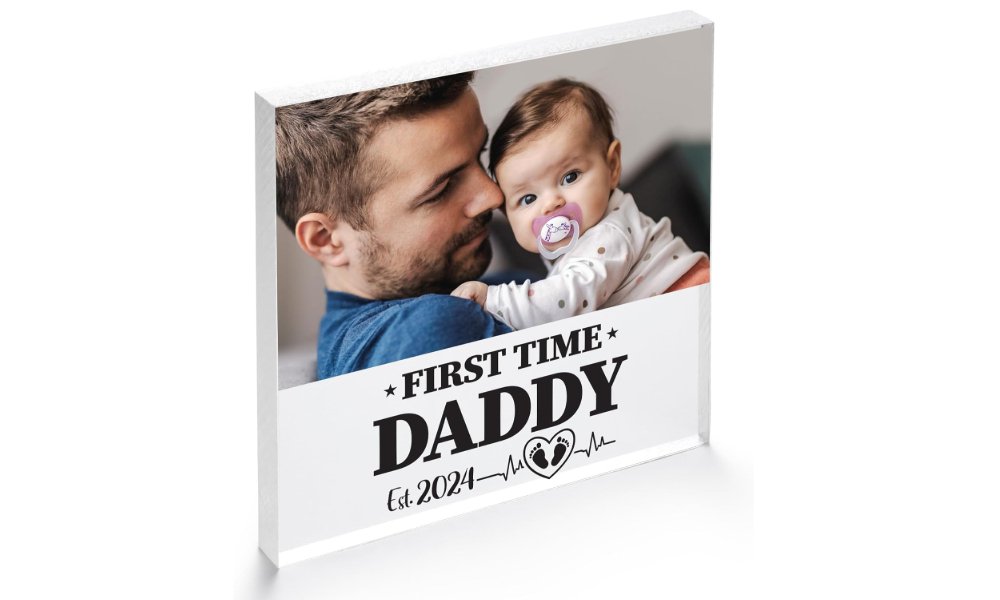 LATEST NEWS First Fathers Day Acrylic Photo Block
