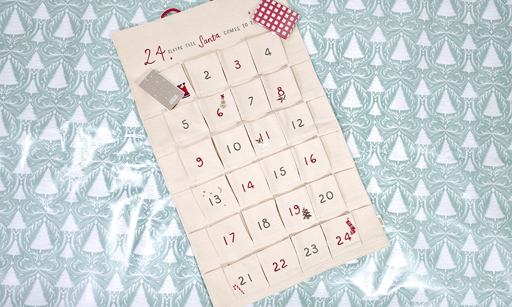 Mamas and Papas Advent Calendar laid out