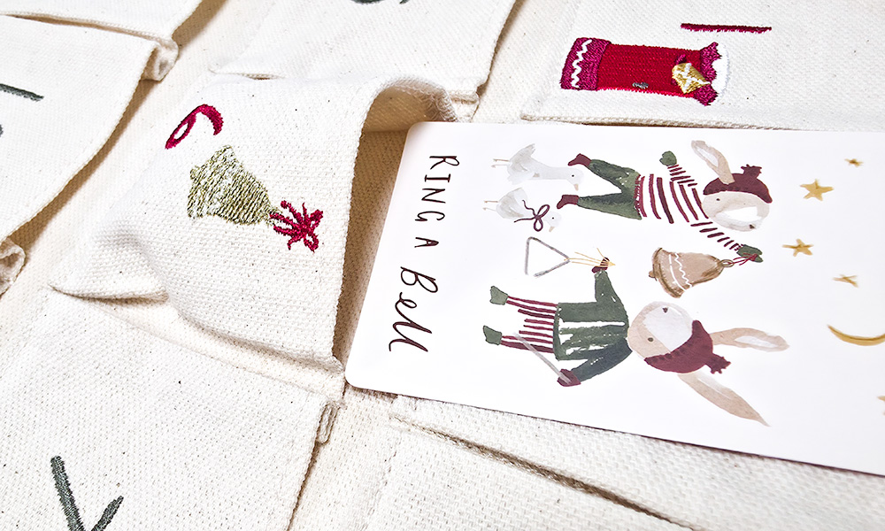 Mamas and Papas Advent Calendar pouch up close