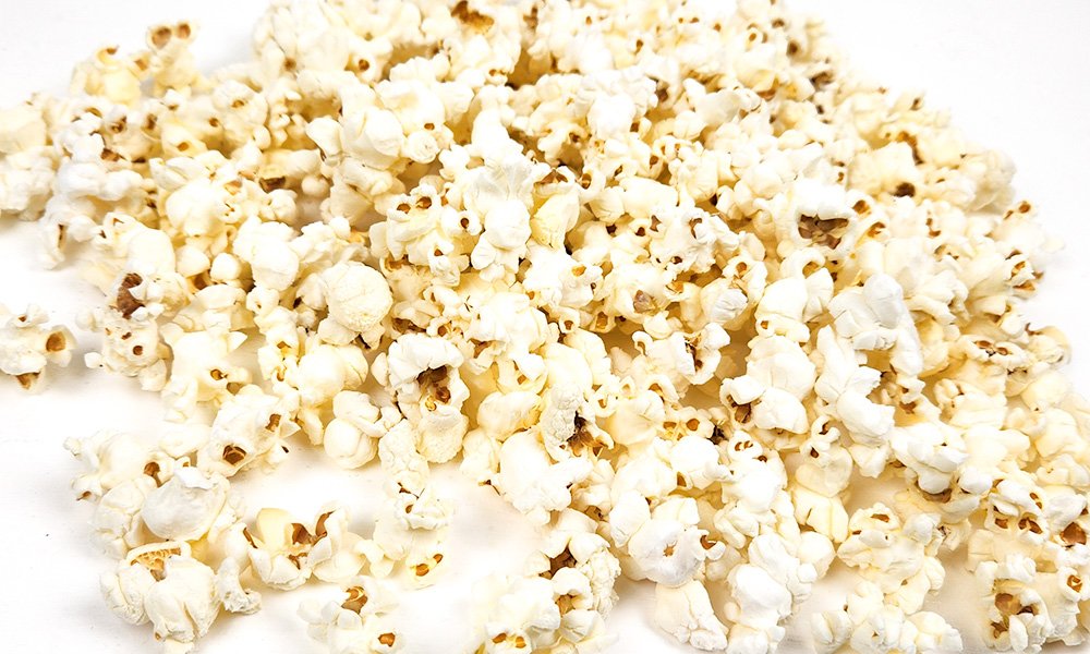 Popcorn up close on table