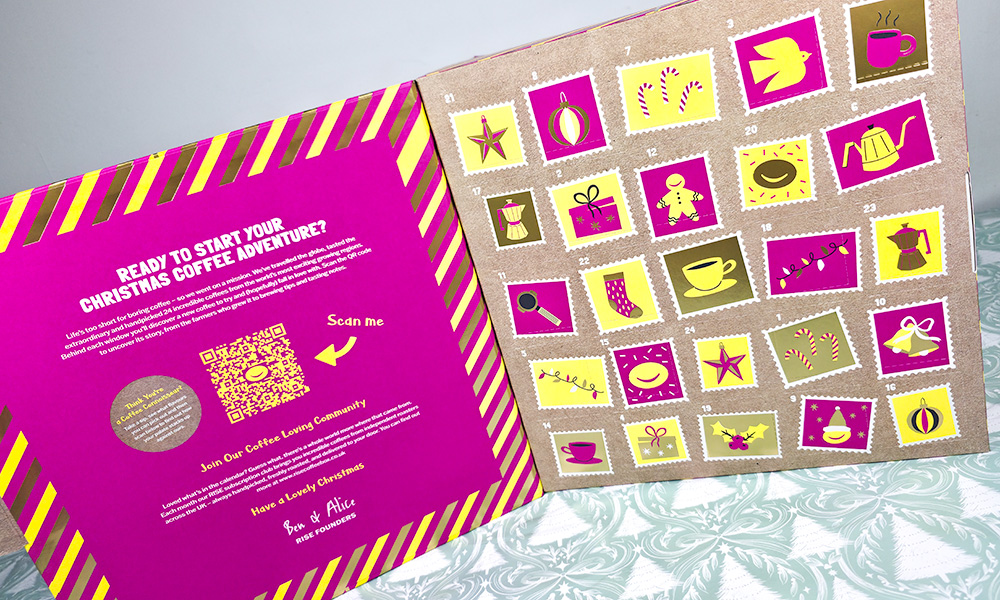 Rise Coffee Advent Calendar doors open