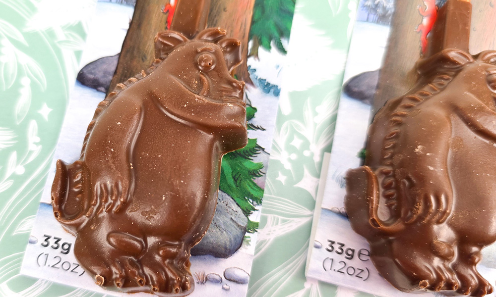 The Gruffalo Shaped Hot Chocolate Stirrer up close