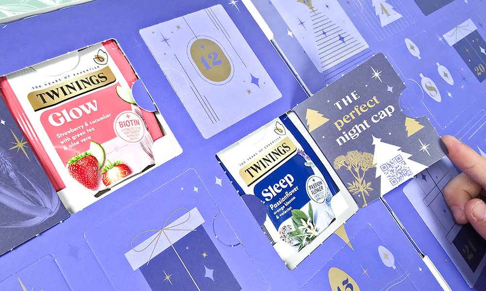 Twinings festive warmth advent calendar open
