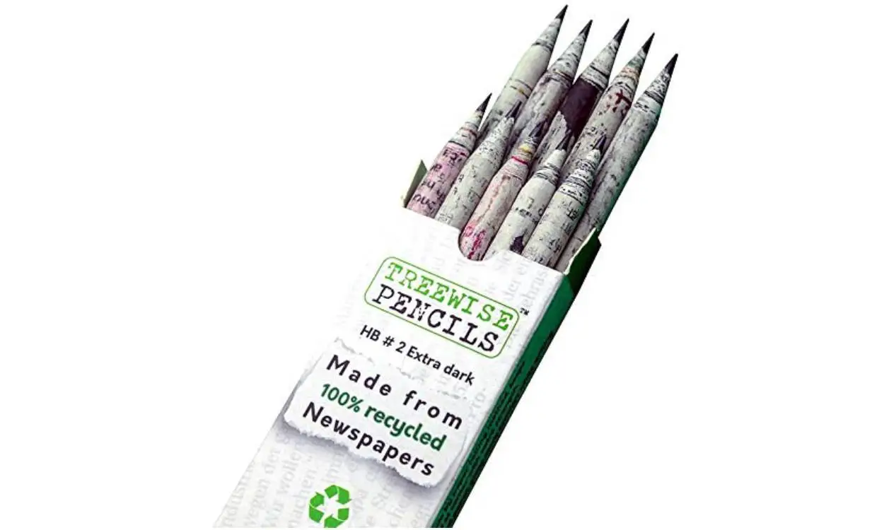 Newpaper Pencils Made with recycled material