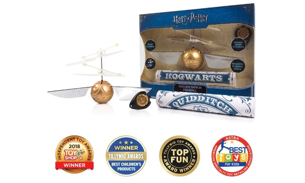 Vif D’or Volant Harry Potter – Réplique Officielle Avec Hélices Et Détecteur Infrarouge – Contrôle Par Les Mains – Pour Fans Et Collectionneurs